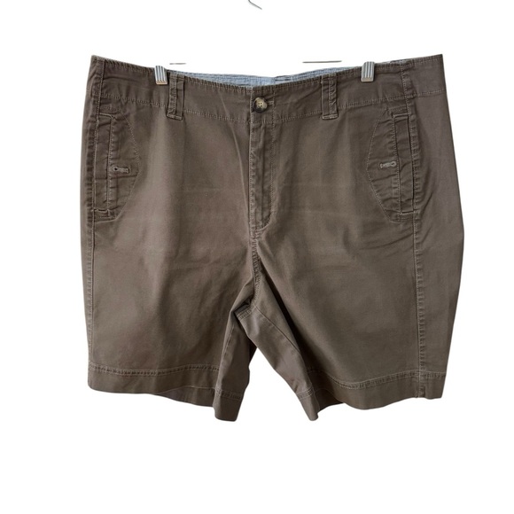 Eddie Bauer Mercer Fit Khaki Shorts Plus Size 18 Tall Green-Brown Outdoor Casual - Picture 8 of 8